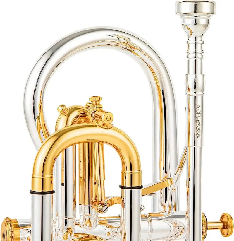 Silver Plated Double Trigger Cornet ACR-8358S - Professional Cornet Horn - musical instrument for students and music education