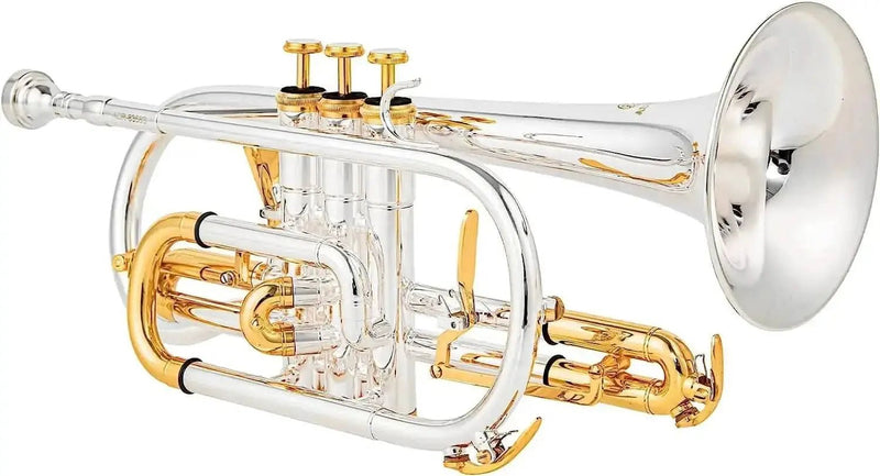 Silver Plated Double Trigger Cornet ACR-8358S - Professional Cornet Horn - musical instrument for students and music education