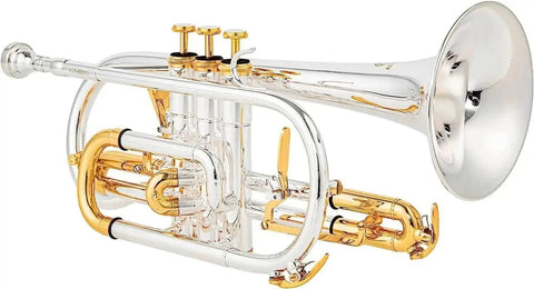 Silver Plated Double Trigger Cornet ACR-8358S - Professional Cornet Horn - musical instrument for students and music education