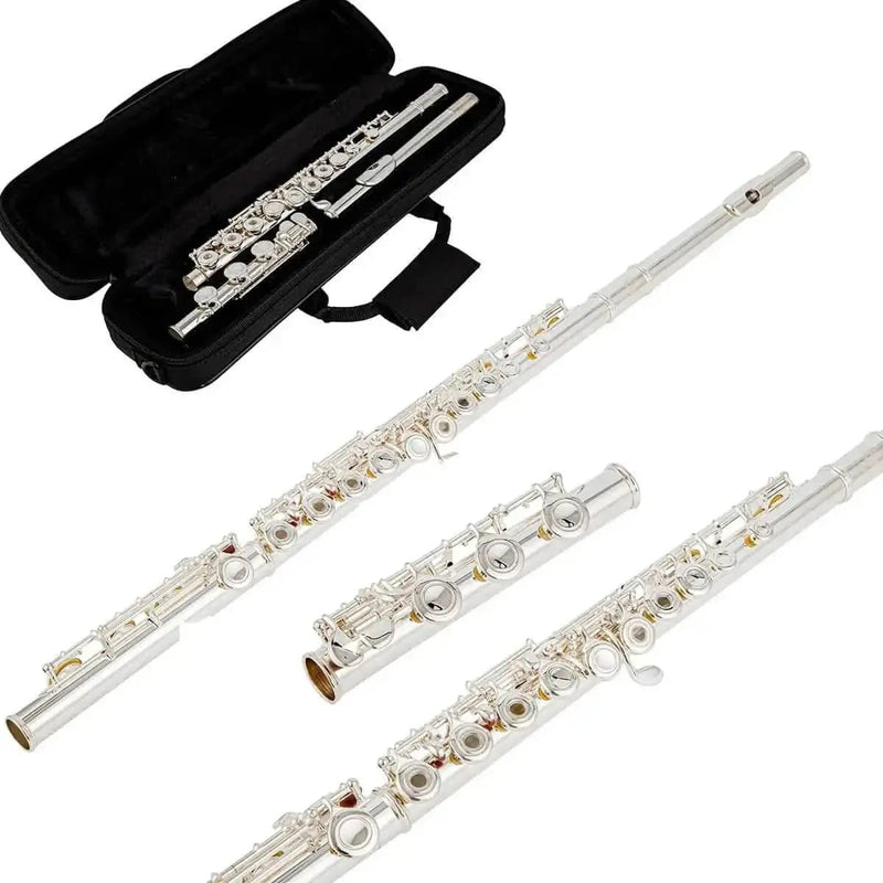 Student 17 - Key Open Hole Flute, Silver Plated, B Foot, Offset G, E - Mechanism - Aurosus InstrumentStudent 17 - Key Open Hole Flute, Silver Plated, B Foot, Offset G, E - Mechanism