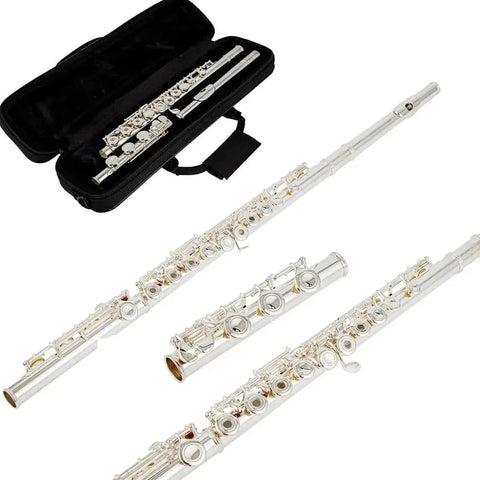 Student 17 - Key Open Hole Flute, Silver Plated, B Foot, Offset G, E - Mechanism - Aurosus InstrumentStudent 17 - Key Open Hole Flute, Silver Plated, B Foot, Offset G, E - Mechanism