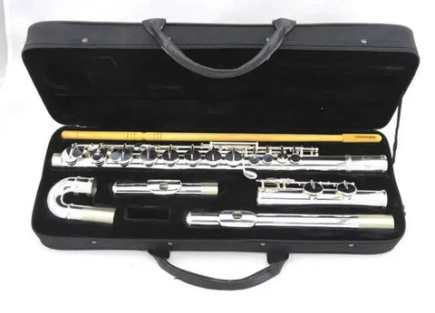 Silver-plated alto flute in G key for students and ensemble performances0